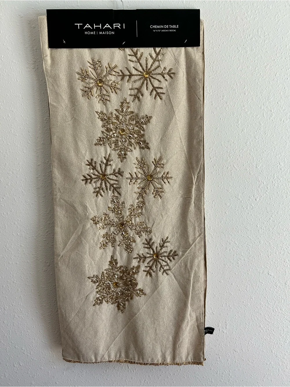 Tahari Gold Beaded Table Runner Glam Christmas Holiday NYE Party 16